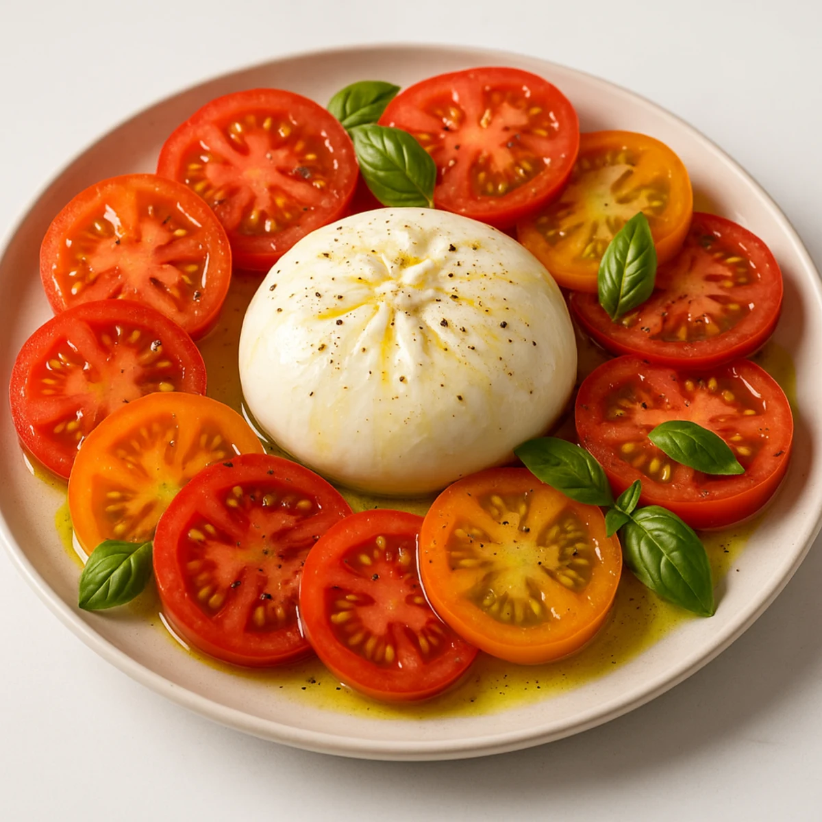 Salade de tomates burrata – recept & vinmatchning