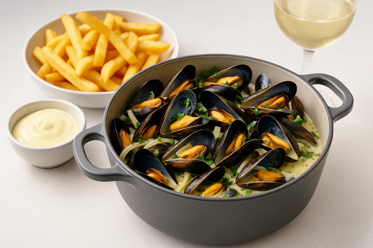 Mussels Recipe: Mussels with Fries & White Wine Sauce for Wine Lovers