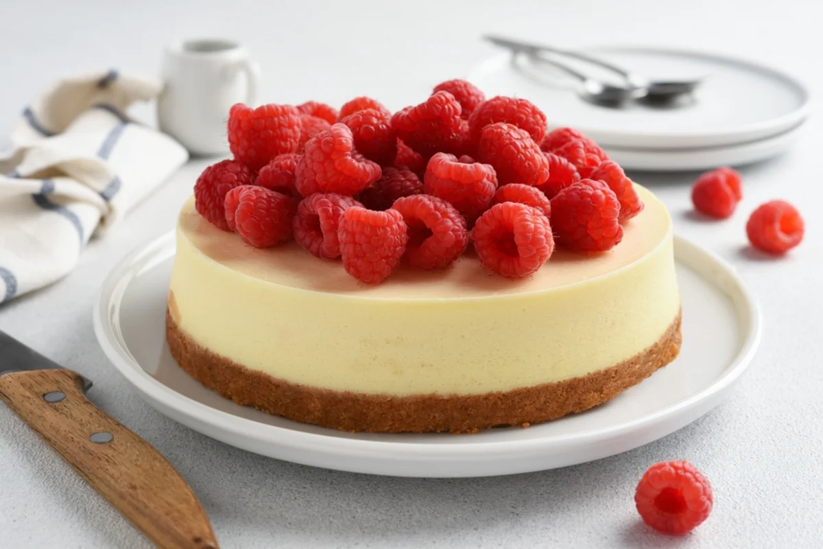 New York Cheesecake med Hallon – Recept & vinmatchning för fika de luxe