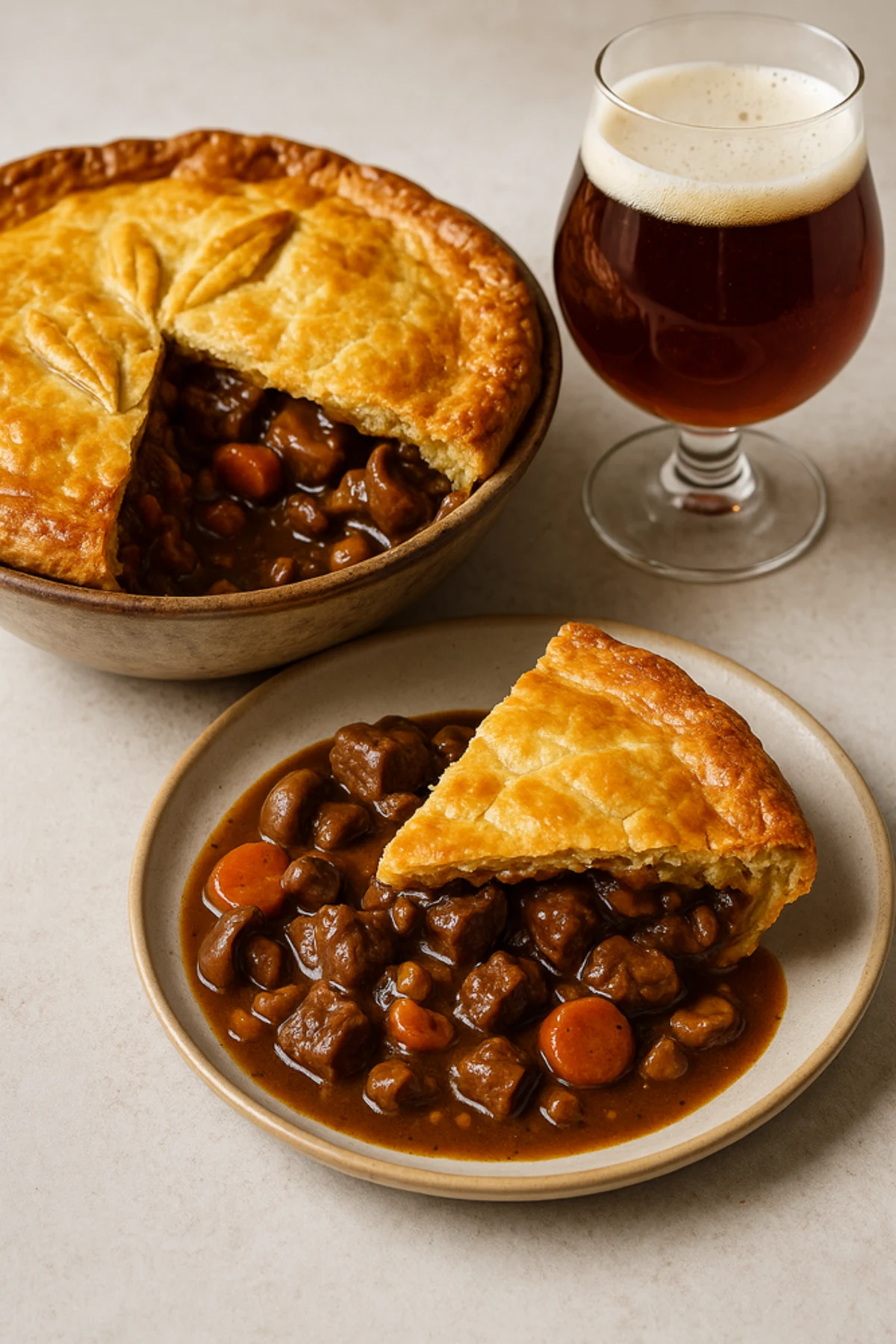 Steak and Ale Pie: Recept med perfekt vinmatchning