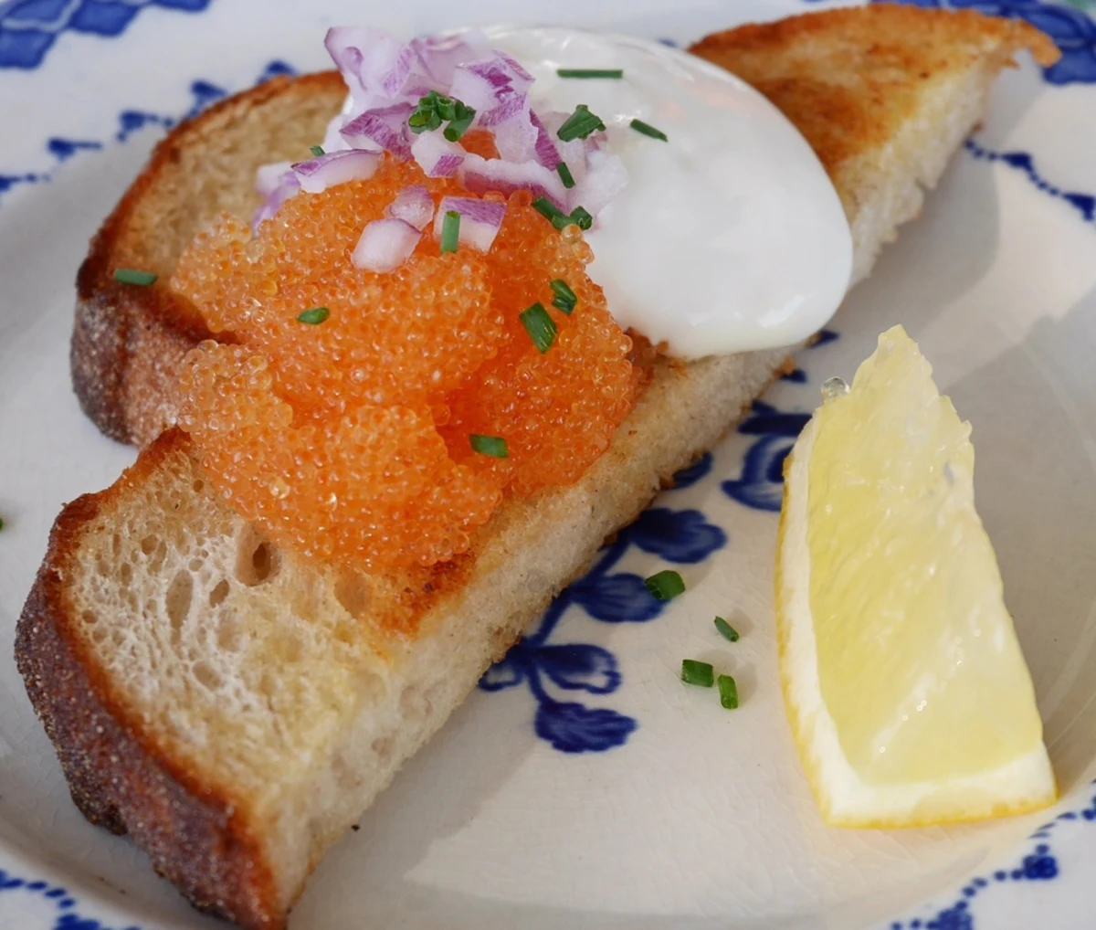 Toast Skagen with Whitefish Roe: Recipe & Wine Pairing Guide