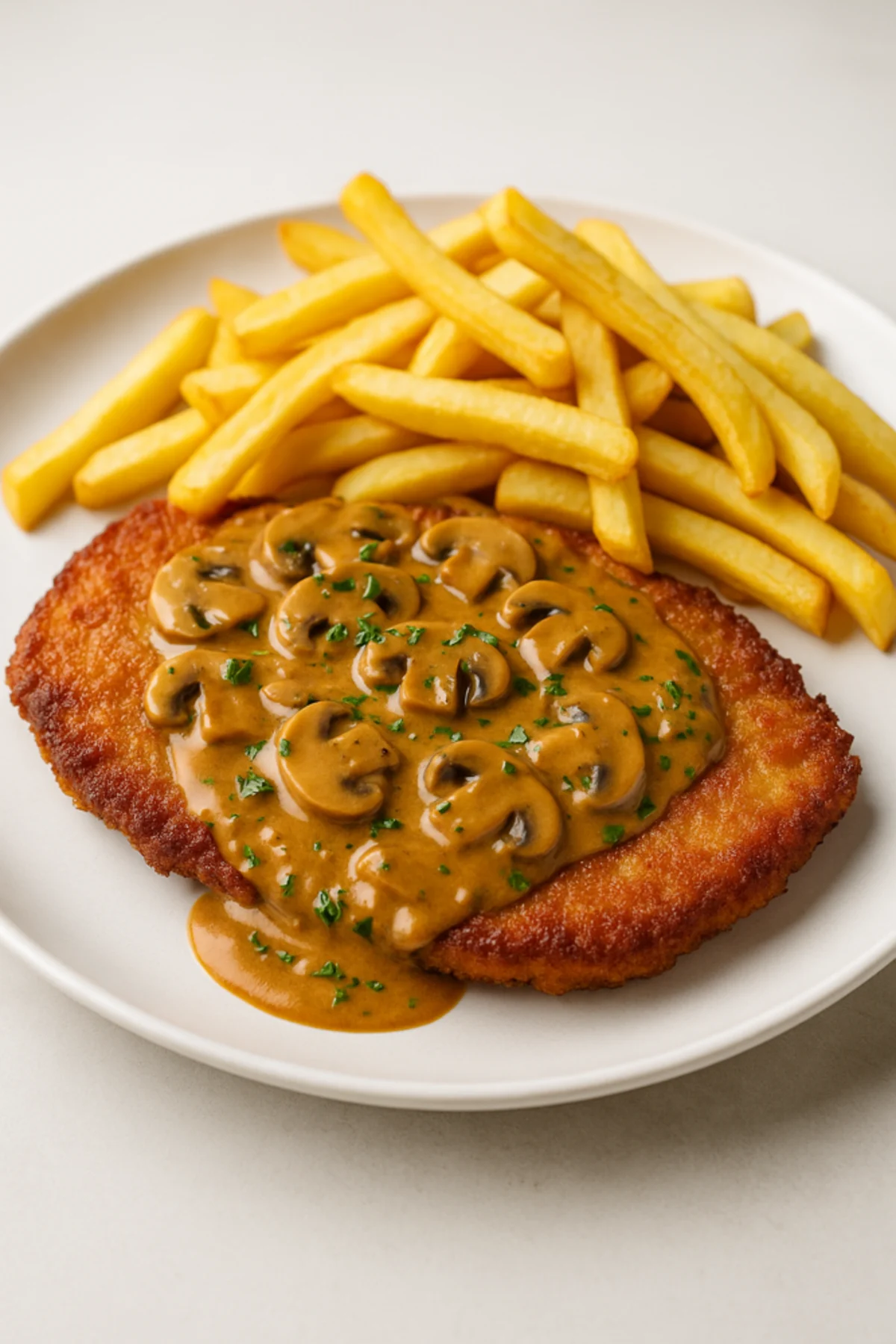 Jägerschnitzel mit Pommes & der perfekte Wein dazu