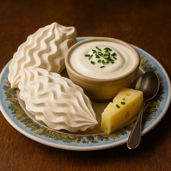 Meringues with Double Cream and Gruyère: Perfect Wine Pairing Recipe