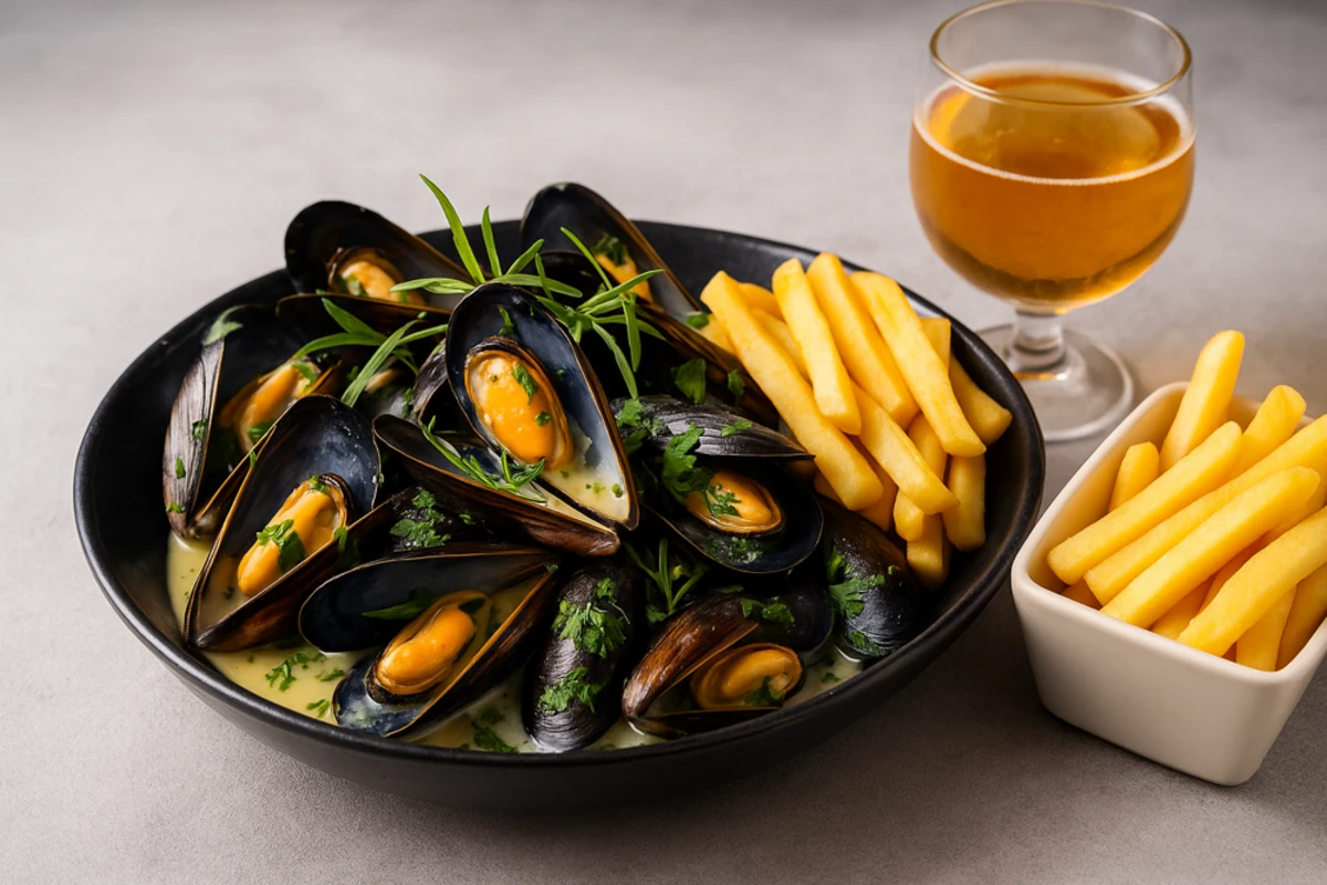 Wijn bij Moules marinières au cidre et estragon: perfect recept